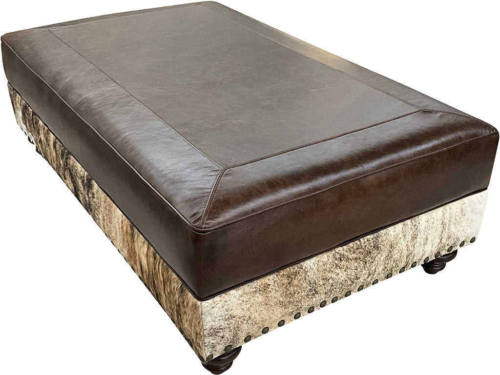 Dakota Cowhide Large Rectangle Storage Ottoman