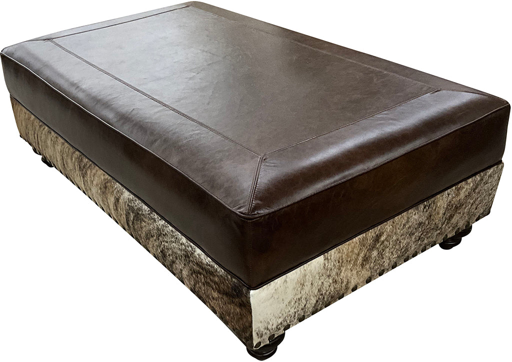 Dakota Cowhide Large Rectangle Storage Ottoman