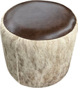 Kodiak Light Cowhide Barrel Ottoman