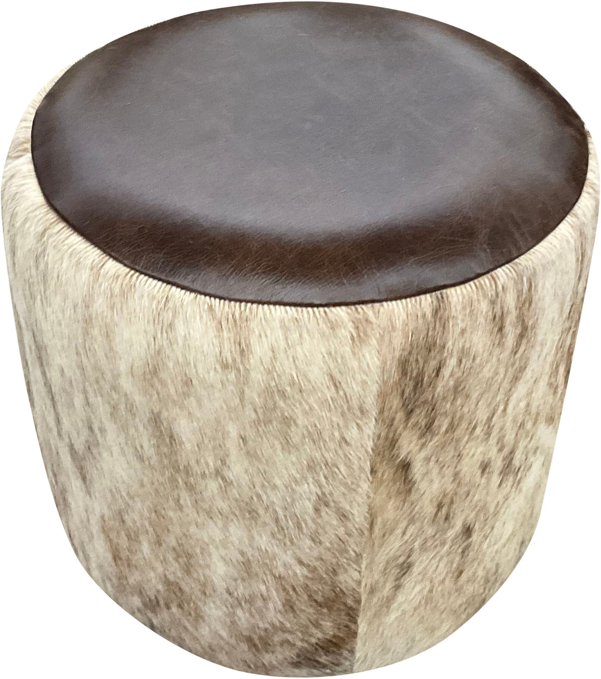 Kodiak Light Cowhide Barrel Ottoman