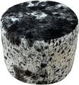 Black & White Speckled Barrel Ottoman - 18" Round