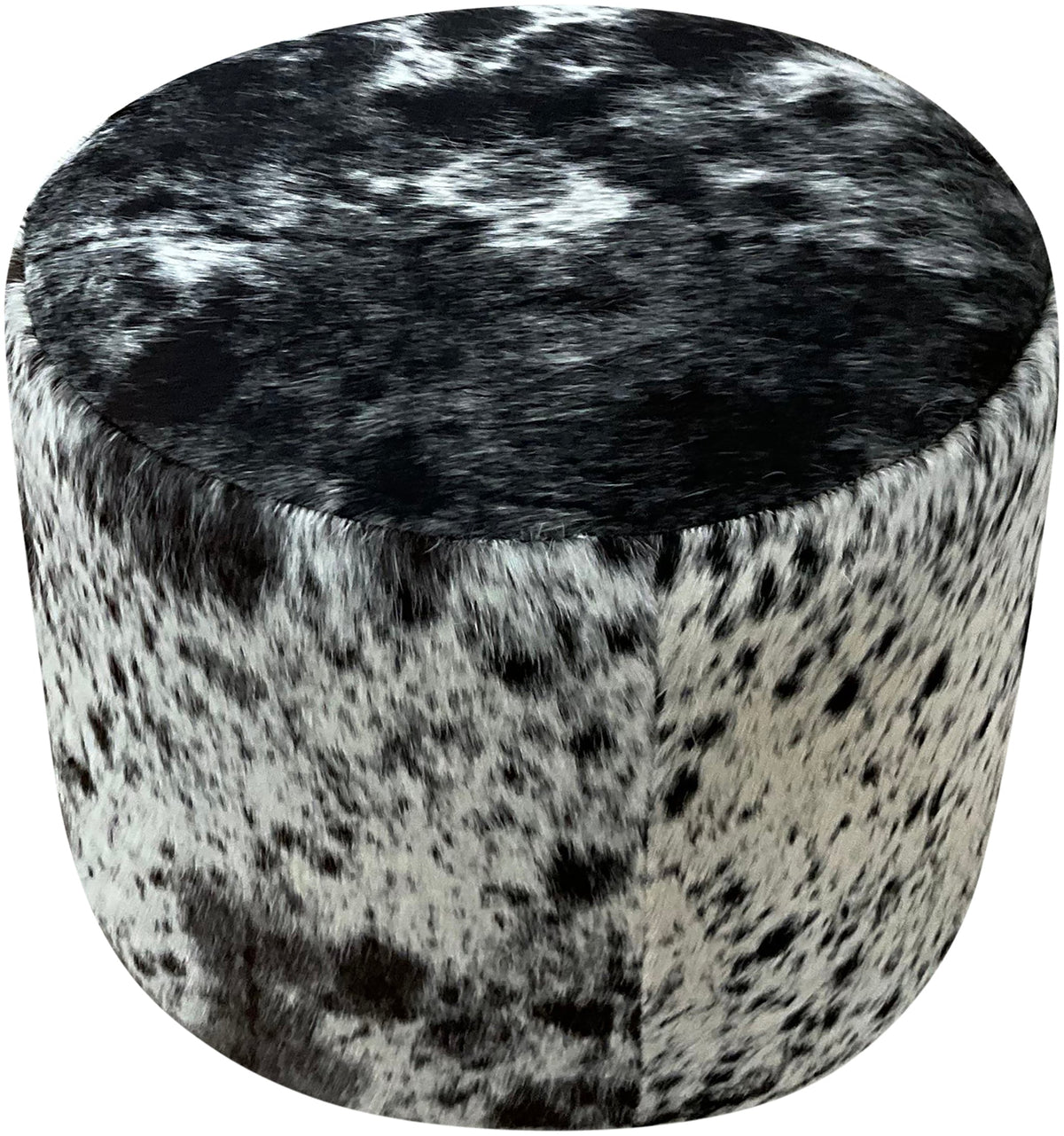Black & White Speckled Barrel Ottoman - 18" Round