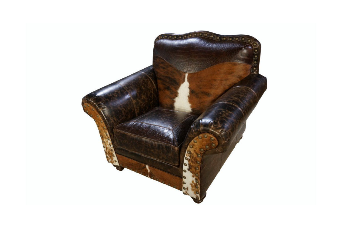 Old West Cowhide Club Chair