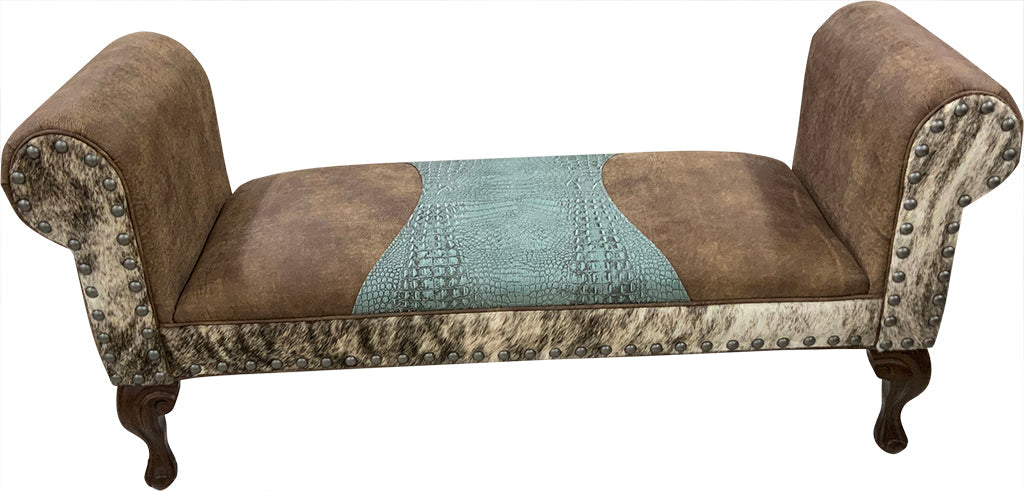 Palm Desert Roll Arm Bench 60 With Gator Hornback Saddle