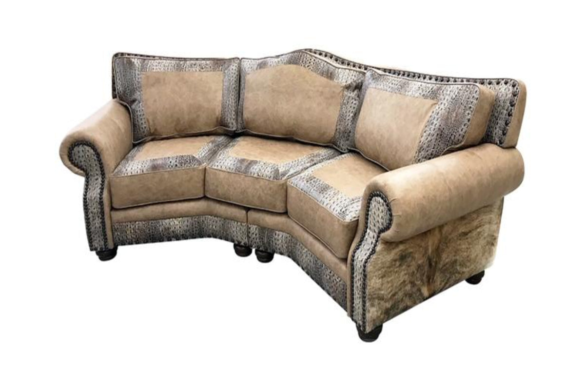 Palomino Conversational Western Cowhide Sofa