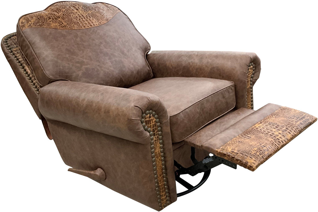Cognac Cafe Swivel Glider Recliner