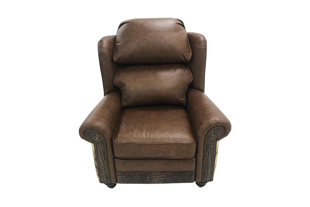Rustic Cowhide and Croc Recliner