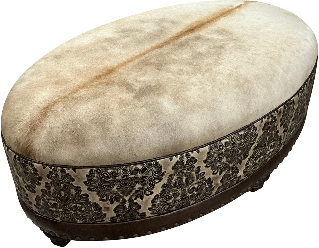 French Cowboy Oval Ottoman