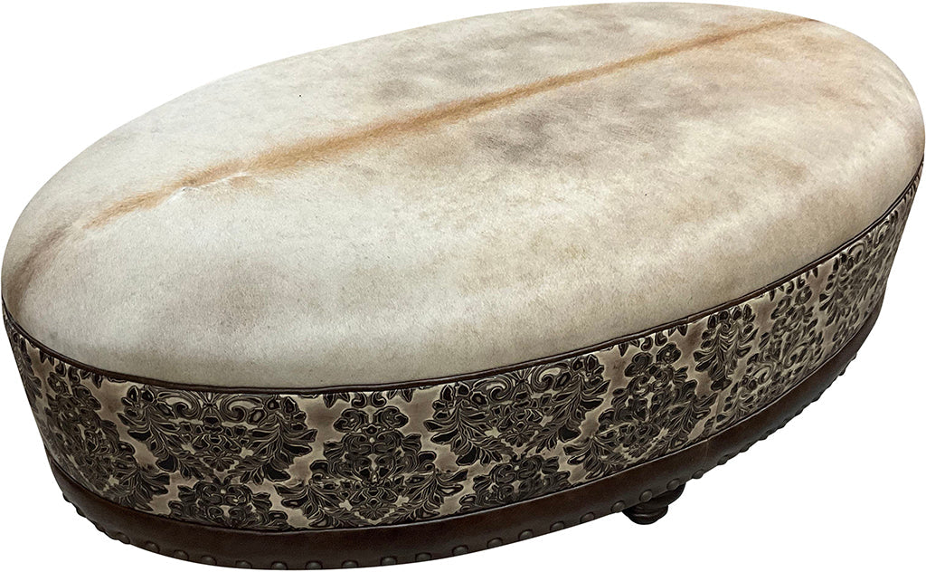 French Cowboy Oval Ottoman