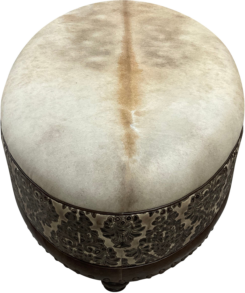 French Cowboy Oval Ottoman