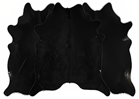  Solid black cowhide rugs