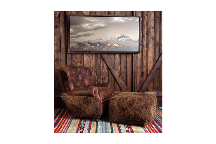 Yellowstone Buffalo Curved Tufted Chair