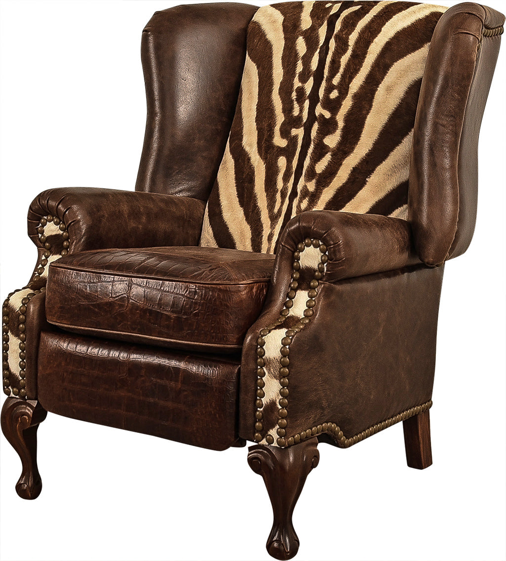 Zebra Classic Wingback Recliner