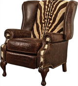 Zebra Classic Wingback Recliner