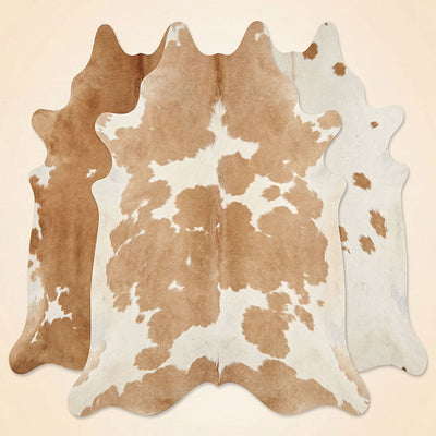 Beige & White Cowhide Rugs