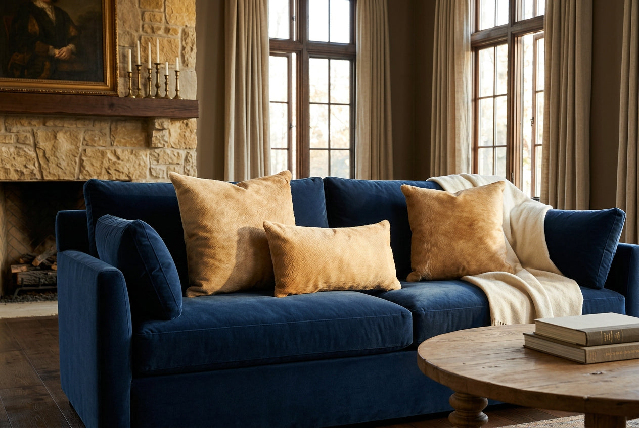 Beige Cowhide Pillows