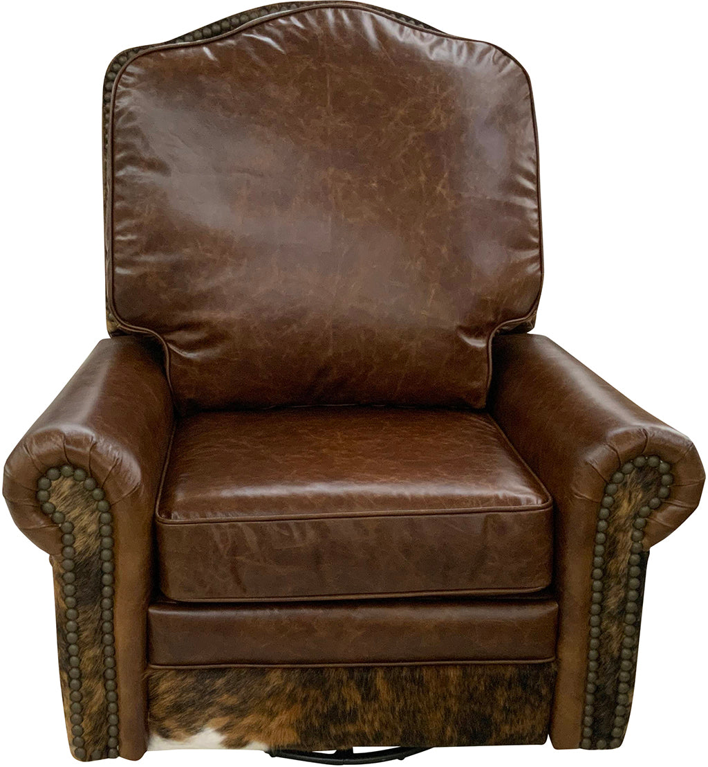 Vaquero King Cowhide Swivel Glider Recliner – Cowhides Direct