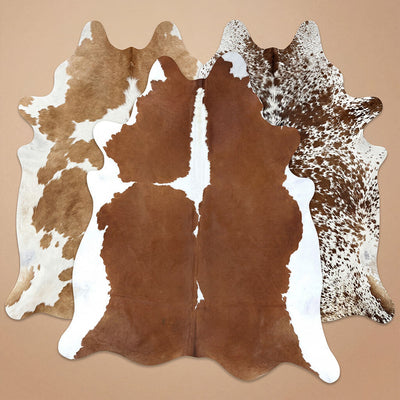 Brown and White Exotic Cowhide Rugs