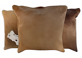  Caramel Cowhide Pillows