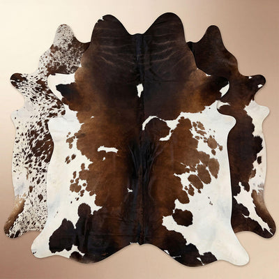 Chocolate and White Cowhide Rugs