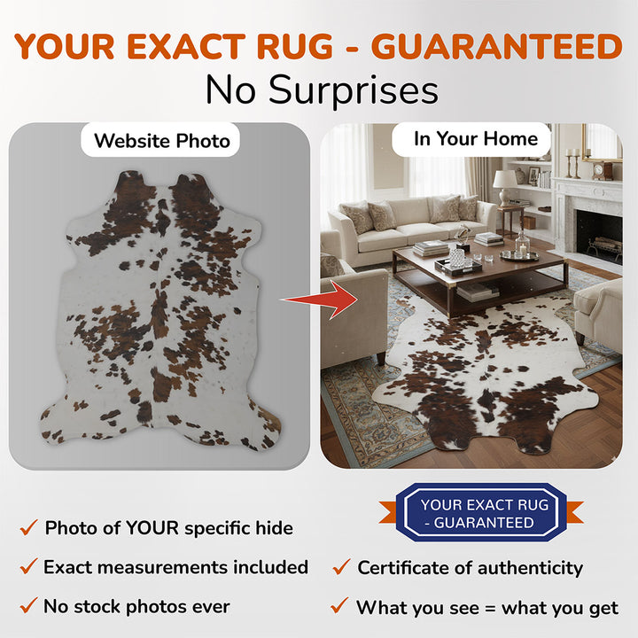 Black and White X-Large Brazilian Cowhide Rug 6'11"H x 6'8"W #A41016 by Hudson Hides