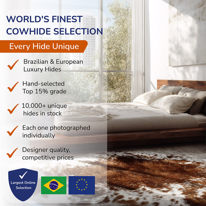 Black and White X-Large Brazilian Cowhide Rug 6'11"H x 6'8"W #A41016 by Hudson Hides