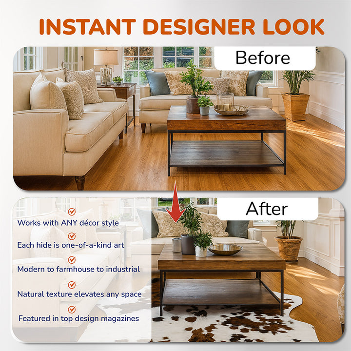 Black and White X-Large Brazilian Cowhide Rug 6'11"H x 6'8"W #A41016 by Hudson Hides