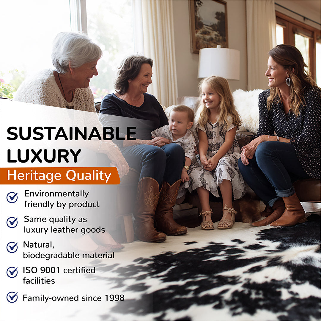 Black and White X-Large Brazilian Cowhide Rug 6'11"H x 6'8"W #A41016 b