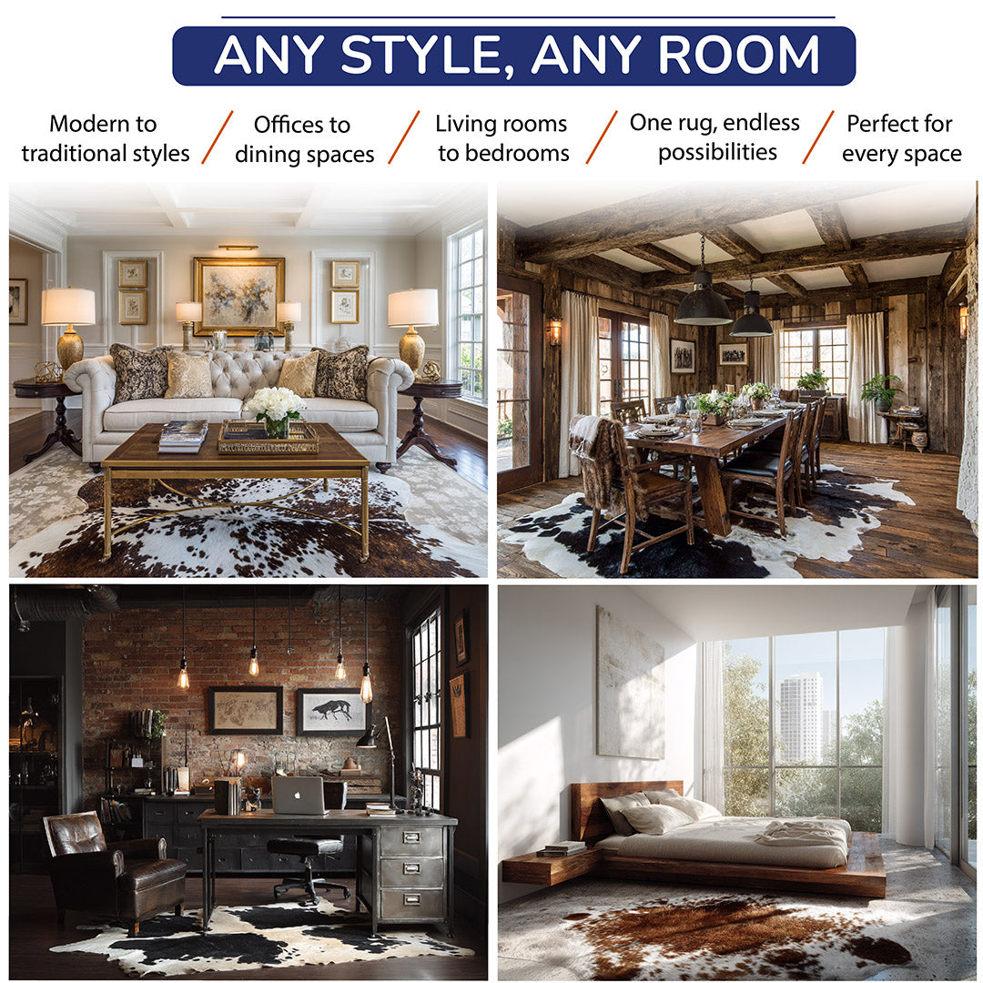 Black and White X-Large Brazilian Cowhide Rug 6'11"H x 6'8"W #A41016 b