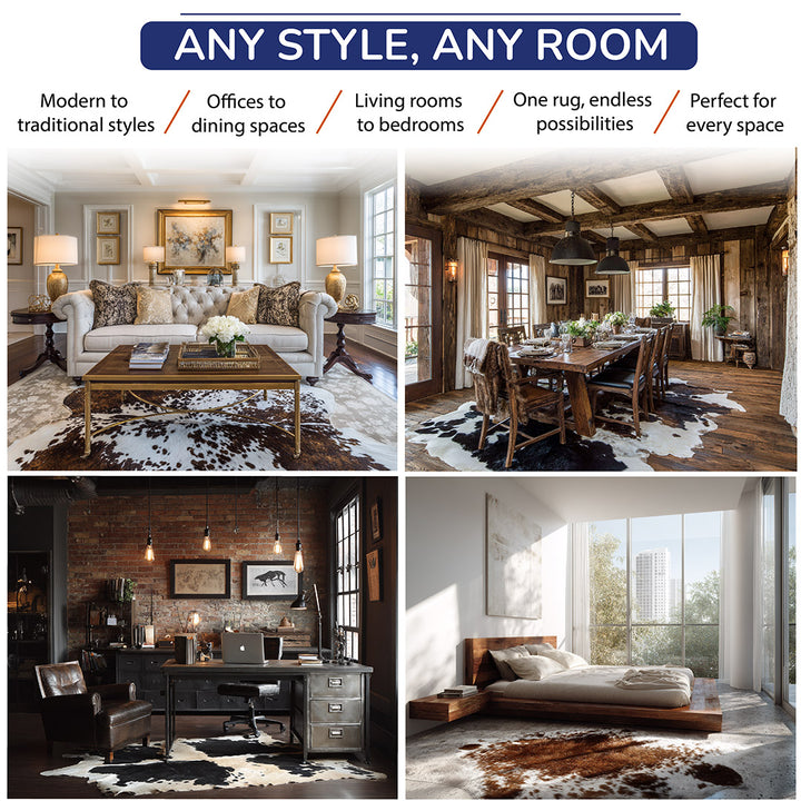 Black and White X-Large Brazilian Cowhide Rug 6'11"H x 6'8"W #A41016 by Hudson Hides