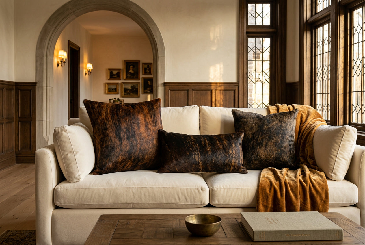 Dark Brindle Cowhide Pillows