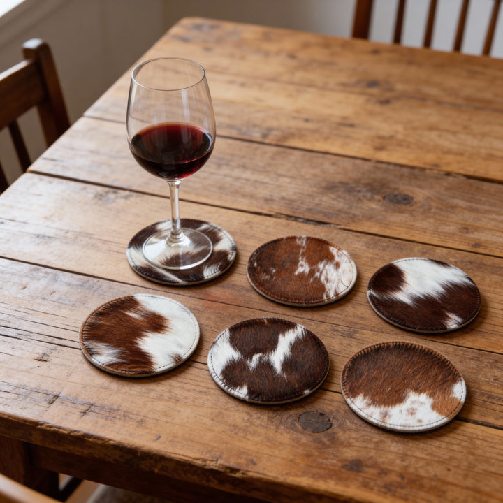 Cowhide Coasters - Brindle / Tricolor Assorted