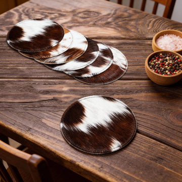 Cowhide Coasters - Brindle / Tricolor Assorted