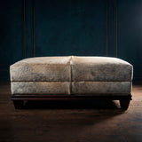 Custom Cowhide Ottoman - Beige Brindle