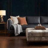 Custom Cowhide Ottoman - Light Brindle