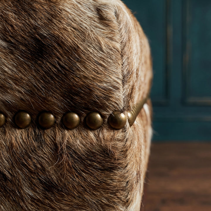 Custom Cowhide Ottoman - Medium Brindle