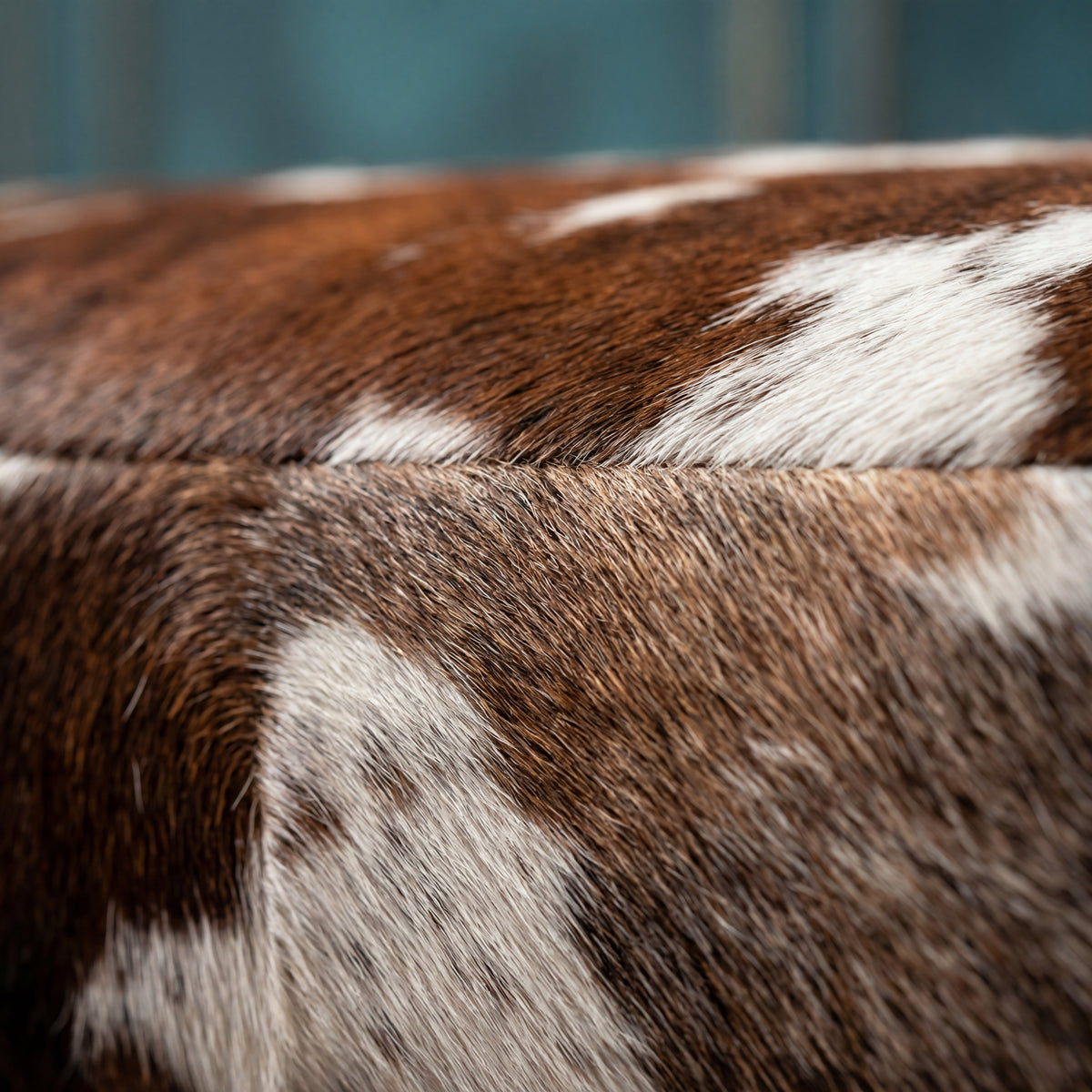 Custom Cowhide Ottoman - Tricolor