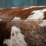 Custom Cowhide Ottoman - Tricolor