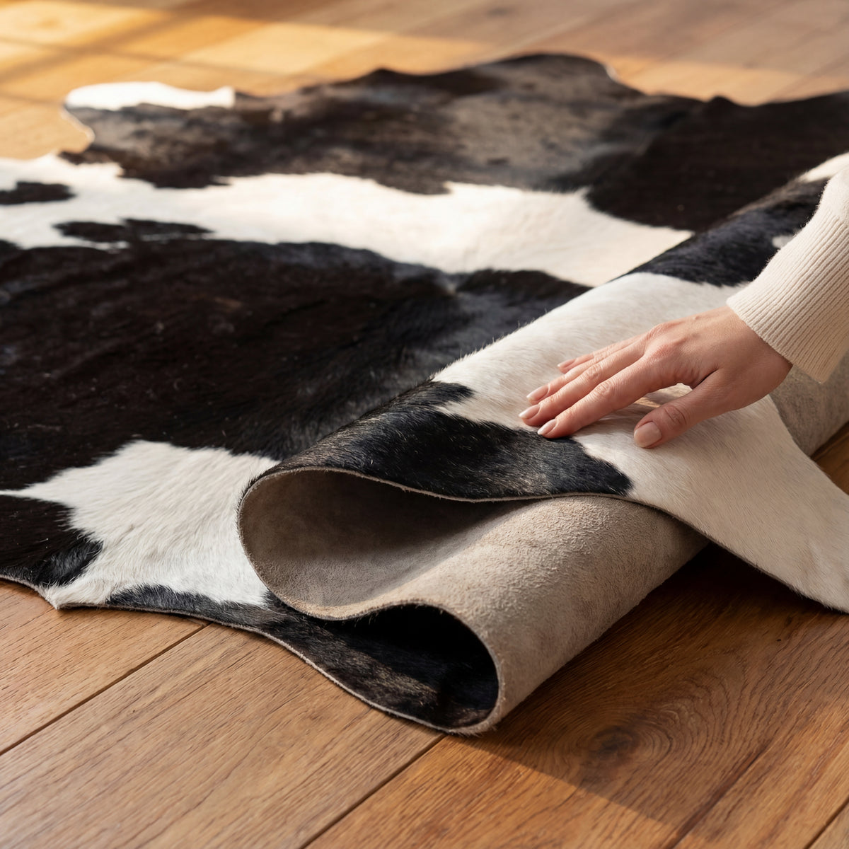 Black & White Brazilian Cowhide Rug