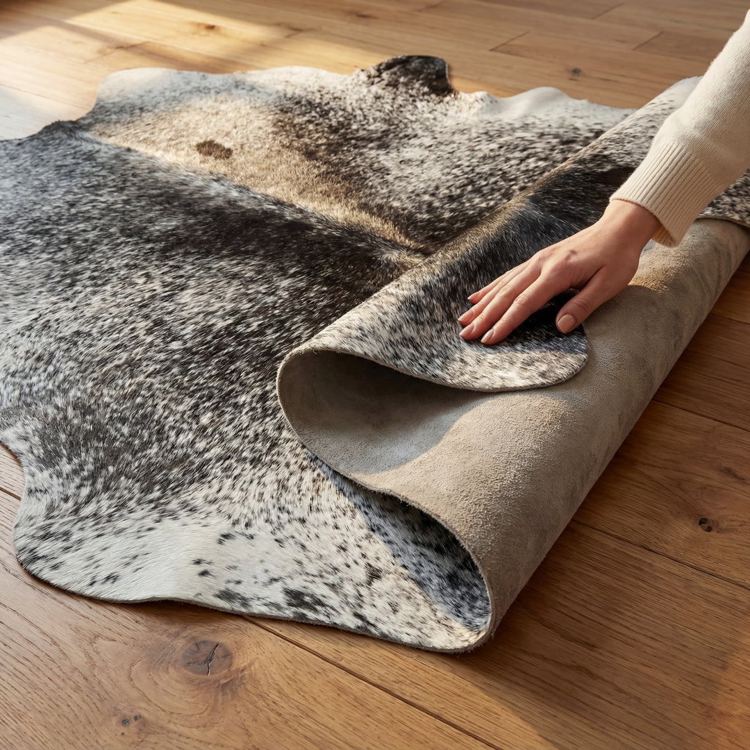 Salt & Pepper Black Brazilian Cowhide Rug