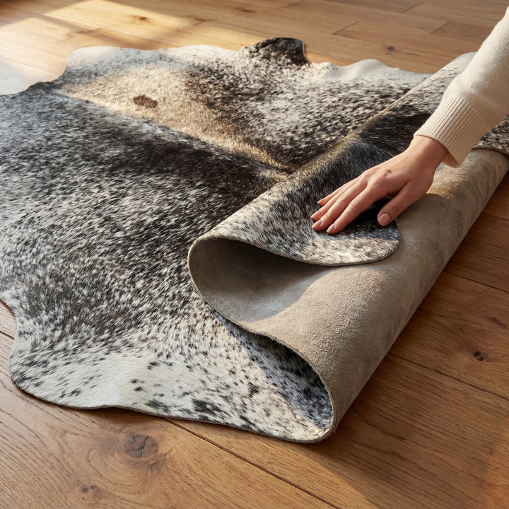 Salt & Pepper Black Brazilian Cowhide Rug