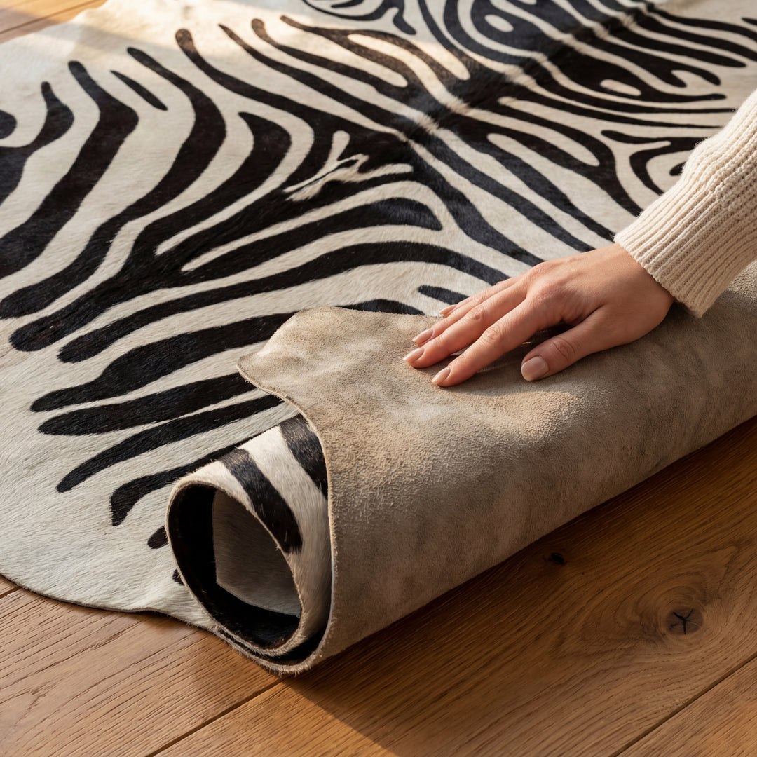 White Zebra Brazilian Cowhide Rug