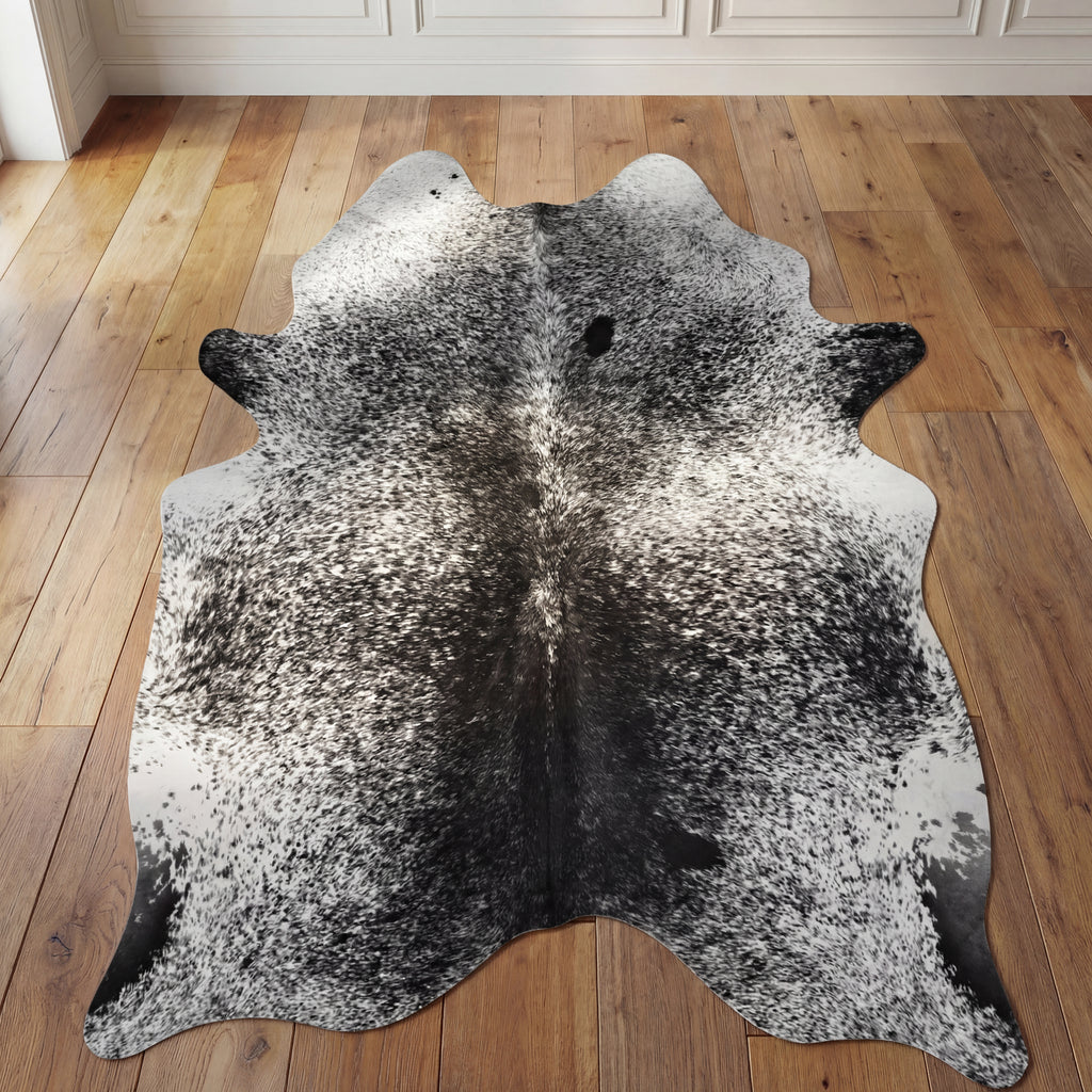 Salt & Pepper Black Brazilian Cowhide Rug