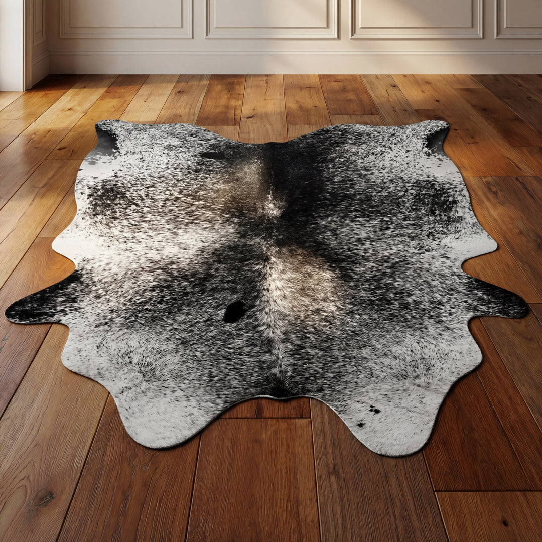 Salt & Pepper Black Brazilian Cowhide Rug