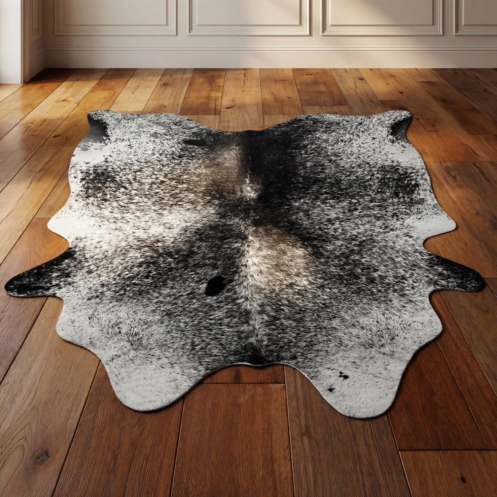 Salt & Pepper Black Brazilian Cowhide Rug