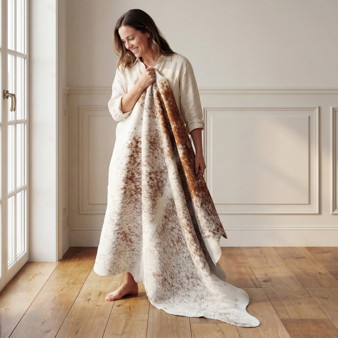 Salt & Pepper Brown Brazilian Cowhide Rug