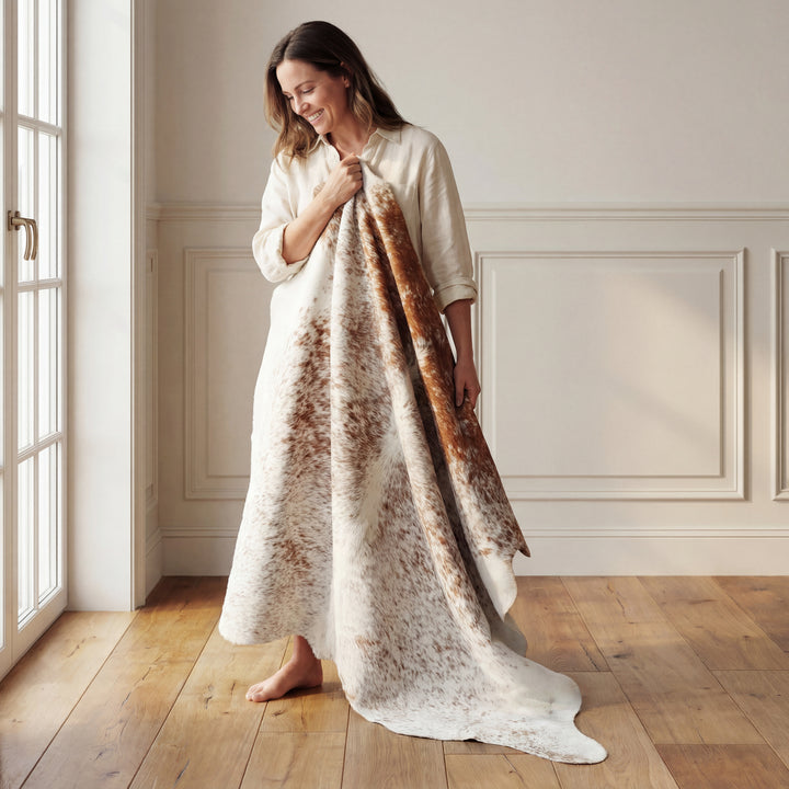 Salt & Pepper Brown Brazilian Cowhide Rug