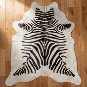 White Zebra Brazilian Cowhide Rug