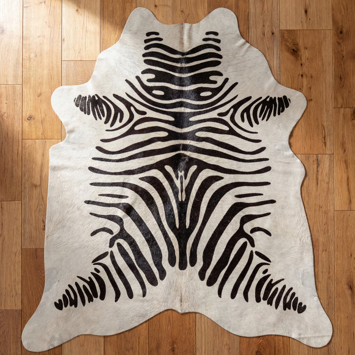 White Zebra Brazilian Cowhide Rug