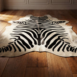 White Zebra Brazilian Cowhide Rug